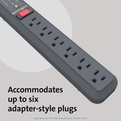 Guardian 6 Outlet, 15-Foot Cord, & 540 Joules Premium Surge Protector (K38215NA), Black